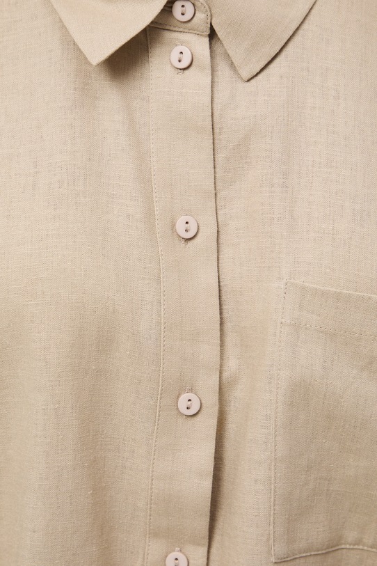 Koszula damska z lnem gładka RS26-KKD700 beżowy