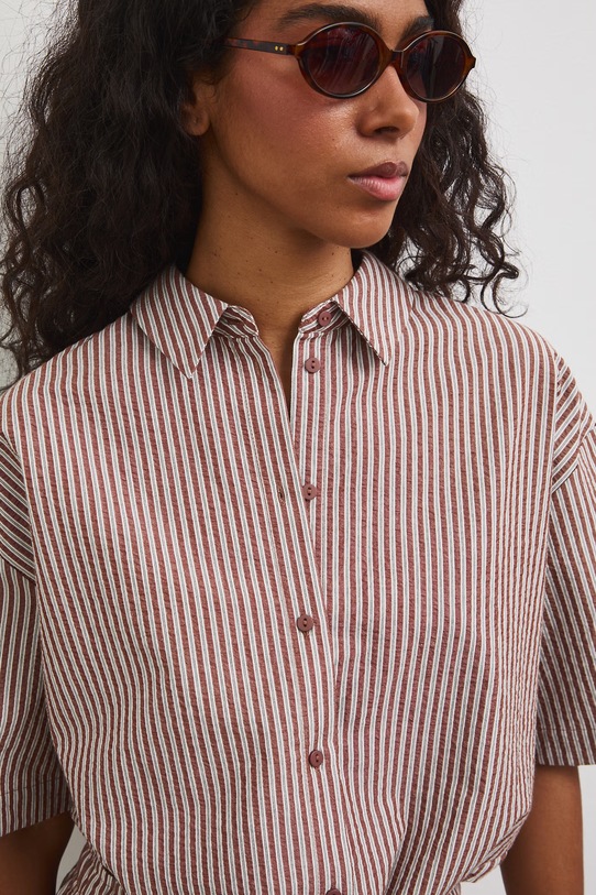 Koszula damska bawełniana brązowy RS26-KKD800