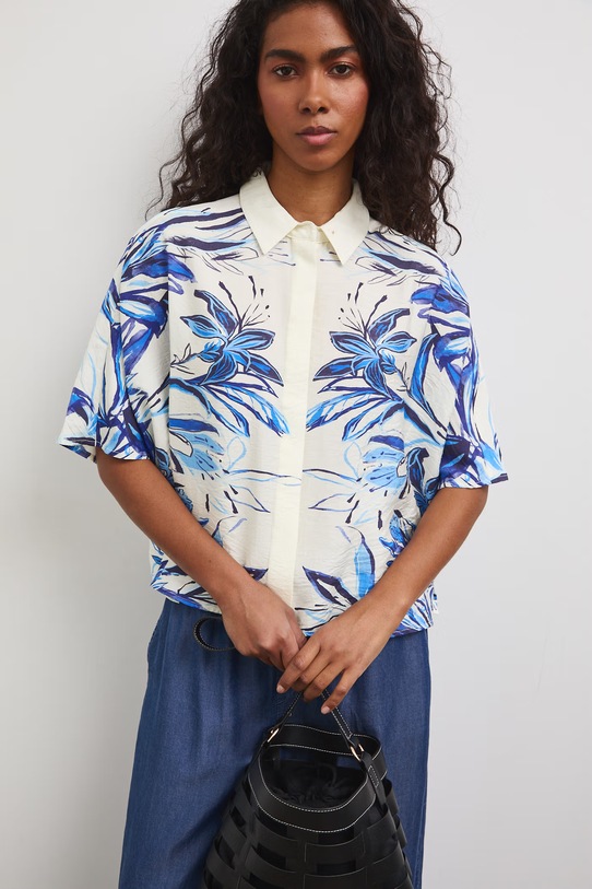 Koszula damska z wiskozy beżowy RS26-KKD801