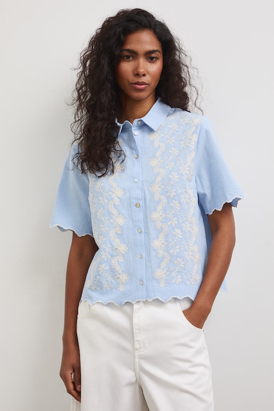 Košeľa dámska bavlnená modrá RS26-KKD802