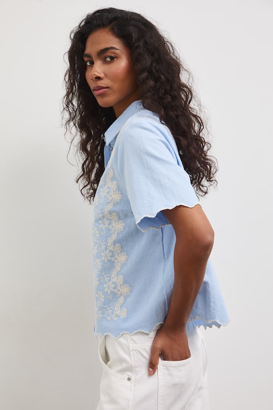 Košeľa dámska bavlnená modrá RS26-KKD802