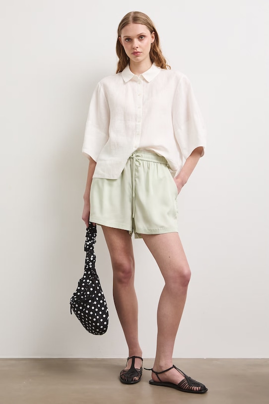 Koszula damska lniana gładka RS26-KKD901 biały RS26