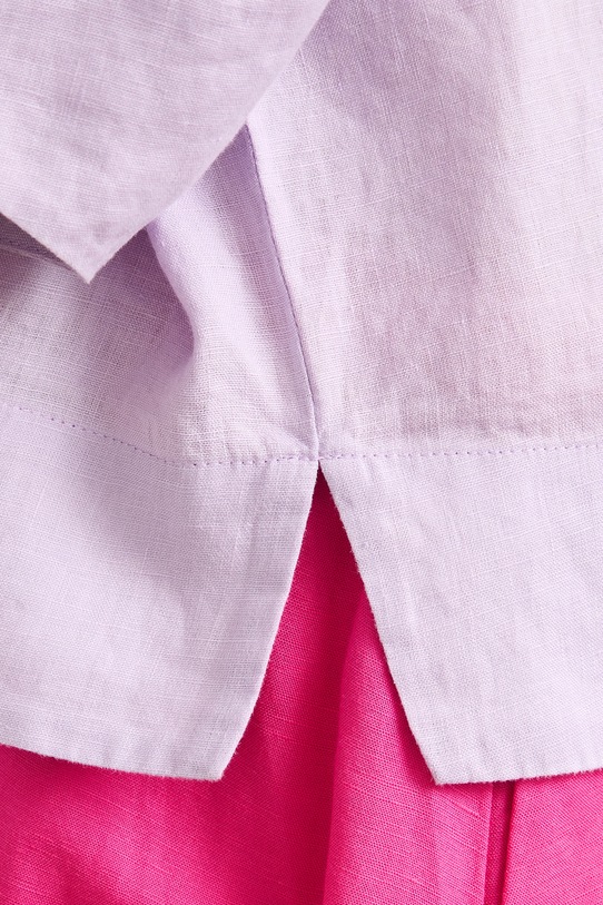 Koszula damska lniana gładka RS26-KKD901 fioletowy