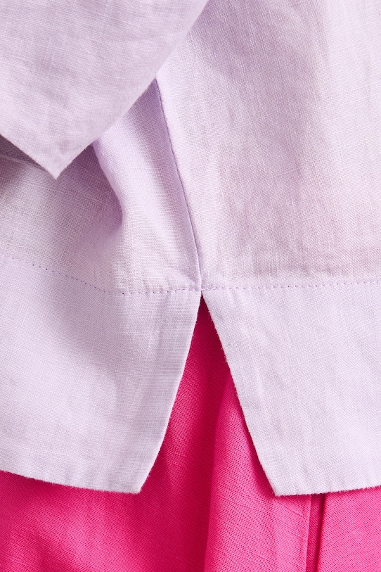 Koszula damska lniana gładka RS26-KKD901 fioletowy