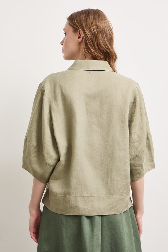 Odzież Koszula damska lniana gładka RS26-KKD901 zielony