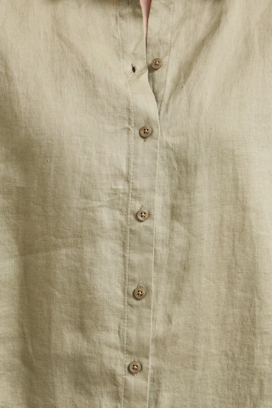 Koszula damska lniana gładka RS26-KKD901 zielony