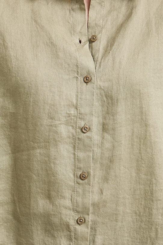 Koszula damska lniana gładka RS26-KKD901 zielony