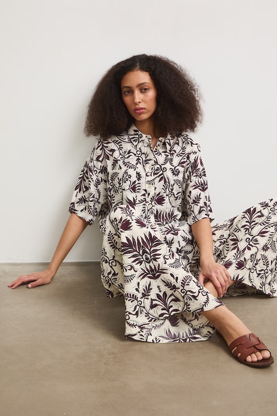 Koszula damska z wiskozą beżowy RS26-KKD904