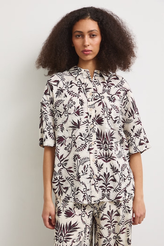 Koszula damska z wiskozą beżowy RS26-KKD904