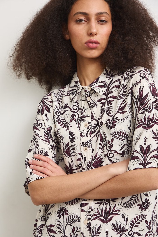 Koszula damska z wiskozą RS26-KKD904 beżowy