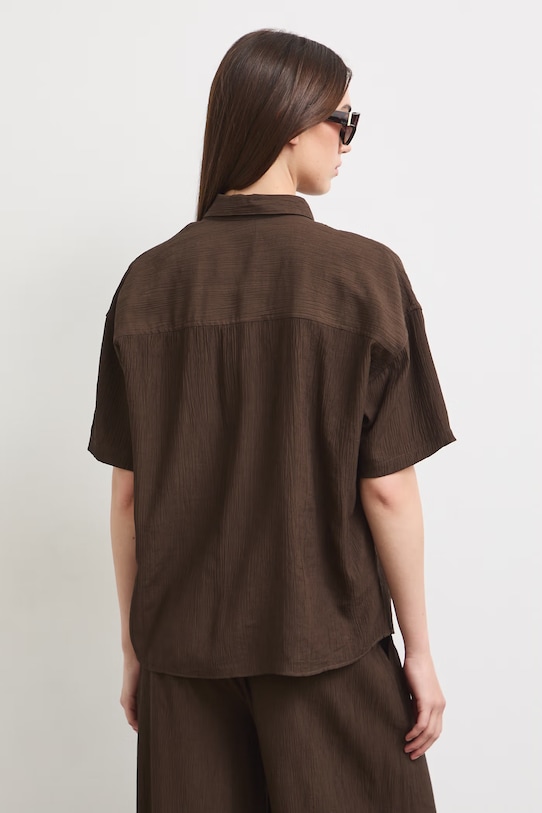 Odzież Koszula damska z wiskozą RS26-KKD904 brązowy