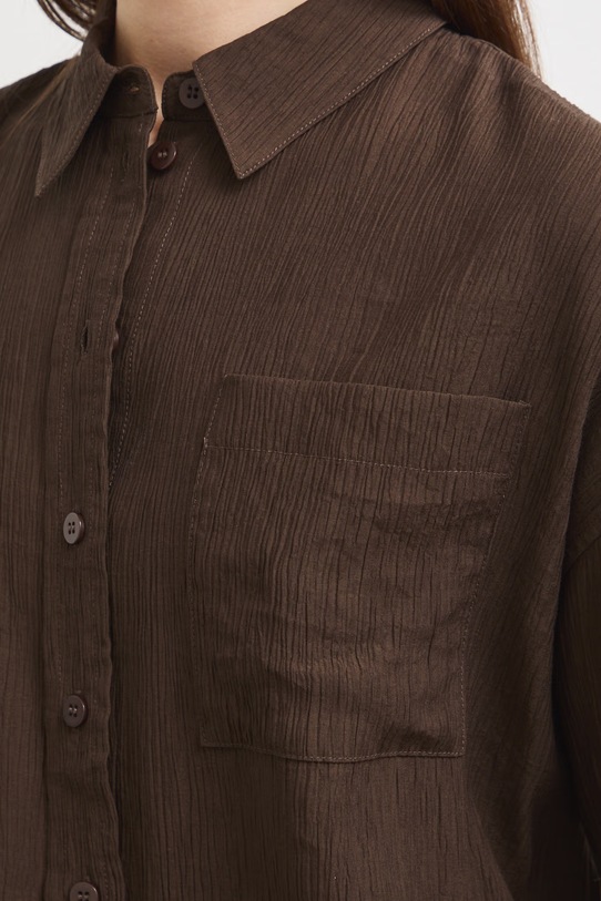 Koszula damska z wiskozą RS26-KKD904 brązowy