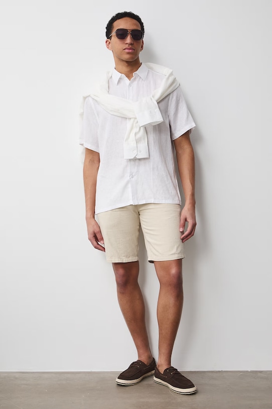 Medicine koszula męska lniana RS26-KKM071 biały RS26