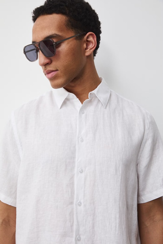 Medicine koszula męska lniana biały RS26-KKM071