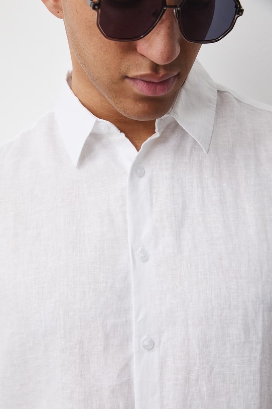 Medicine koszula męska lniana RS26-KKM071 biały