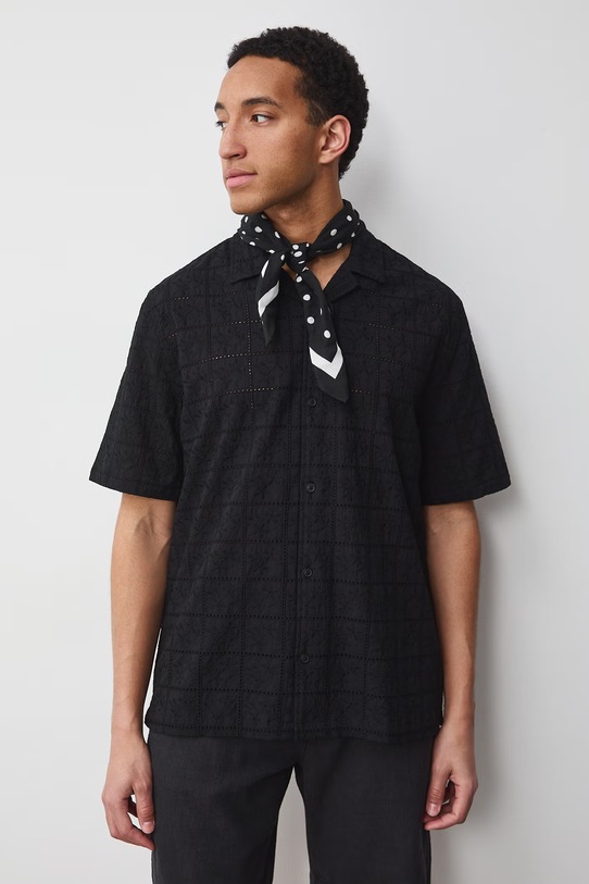 Medicine koszula męska bawełniana czarny RS26-KKM073