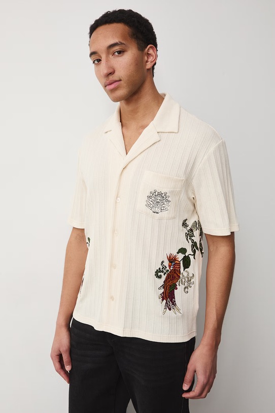 Odzież Medicine koszula męska z bawełną RS26-KKM651 beżowy