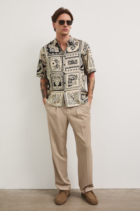 Medicine koszula męska z wiskozy RS26-KKM803 multicolor RS26