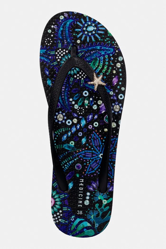 Japonki damskie wzorzyste czarny RS26-KLD802