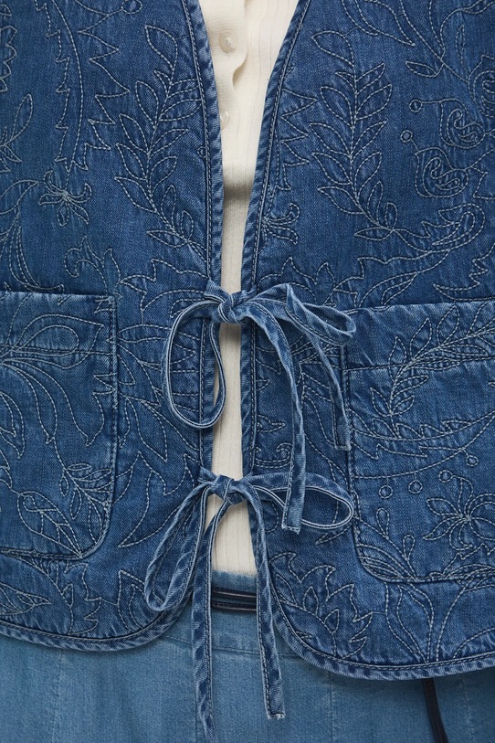 Rifľová vesta s ozdobnou výšivkou RS26-KMD300 modrá