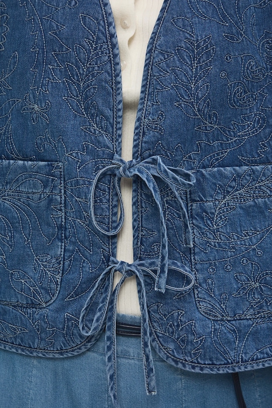 Rifľová vesta s ozdobnou výšivkou RS26-KMD300 modrá