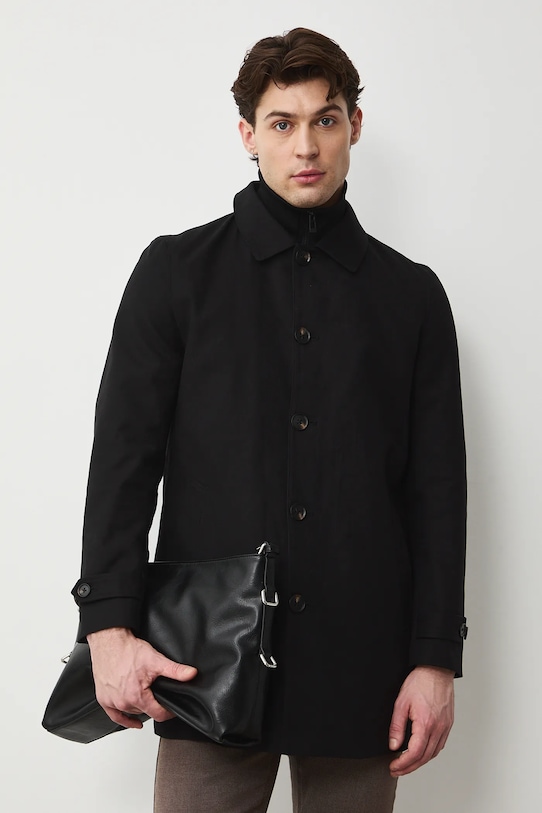 Medicine płaszcz bawełniany czarny RS26-KPM303