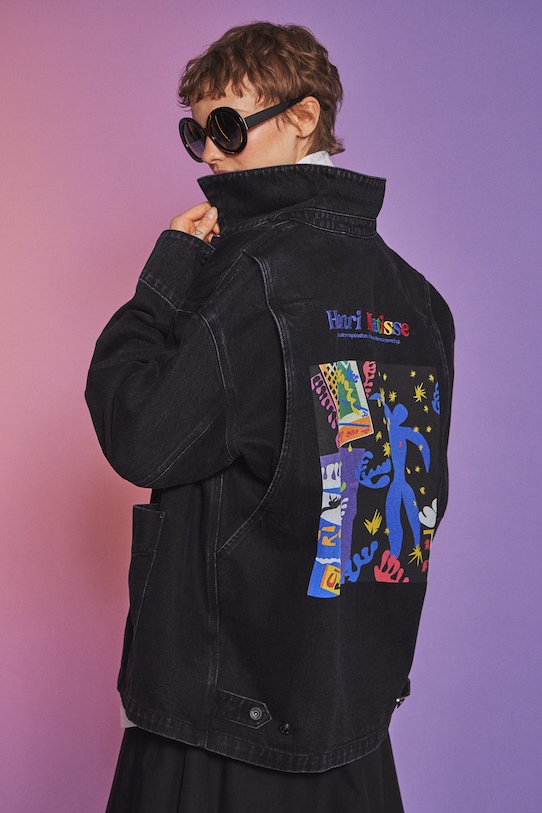 Džínová bunda dámská ze speciální kolekce Eviva L'arte bez kapuce černá RS26-KUD250