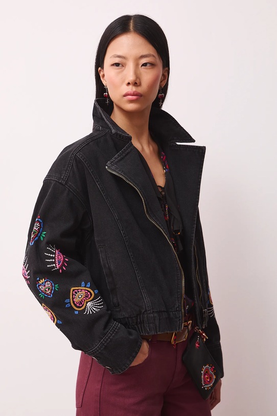 Medicine kurtka jeansowa bawełniana czarny RS26-KUD280