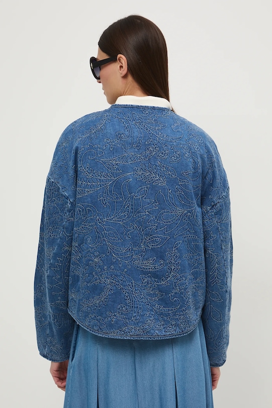 Oblečenie Bavlnená rifľová bunda s ozdobnou výšivkou RS26-KUD305 modrá
