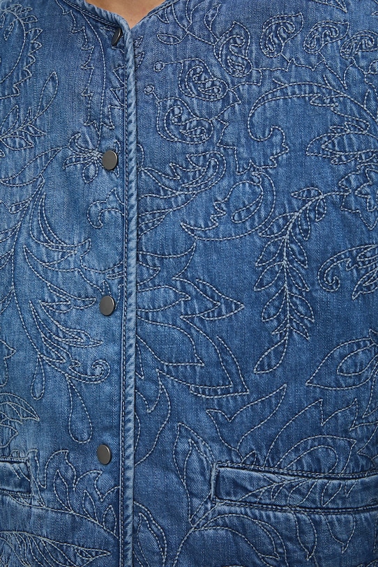 Bavlnená rifľová bunda s ozdobnou výšivkou RS26-KUD305 modrá