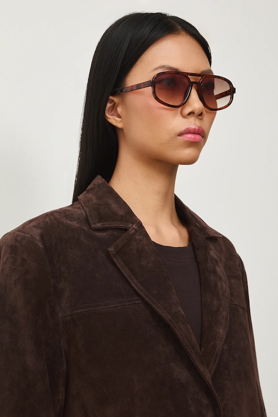 Marynarka damska zamszowa RS26-KUD312 brązowy