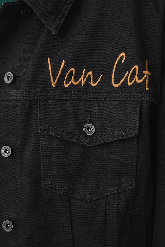 Bavlnená rifľová bunda z Mačacej kolekcie RS26-KUD350 čierna