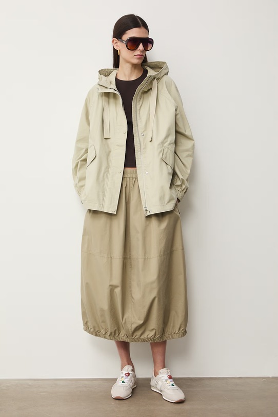 Medicine parka damska bawełniana zielony RS26-KUD500