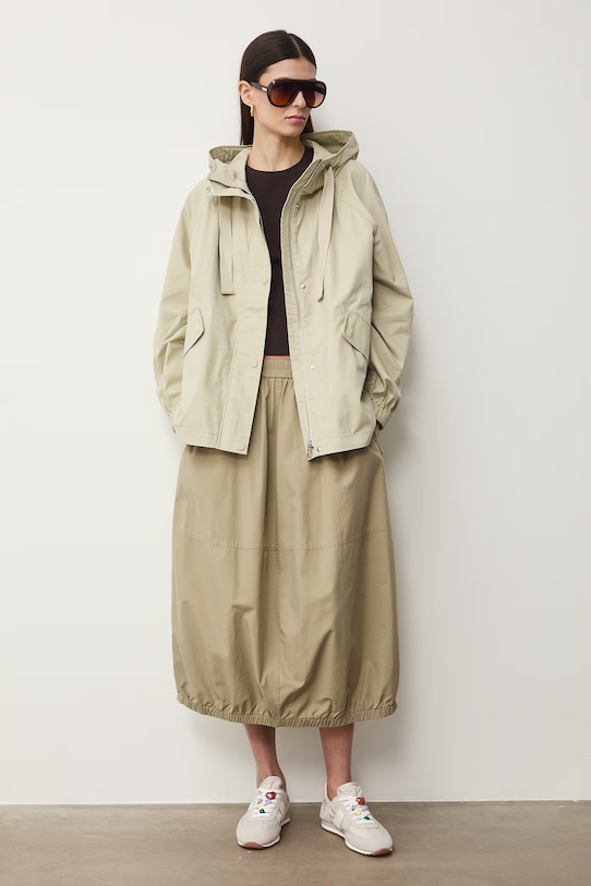 Medicine parka damska bawełniana zielony RS26-KUD500