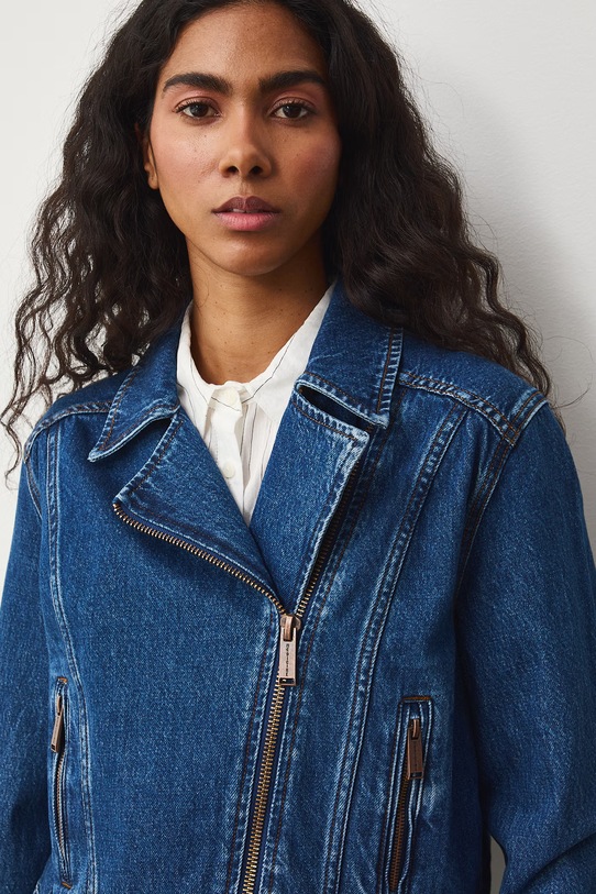 Medicine kurtka jeansowa damska bawełniana RS26-KUD506 granatowy