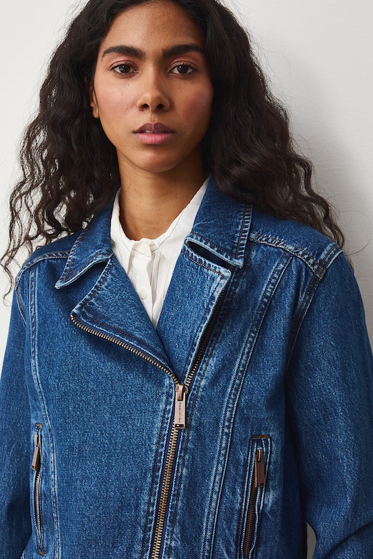 Medicine kurtka jeansowa damska bawełniana RS26-KUD506 granatowy