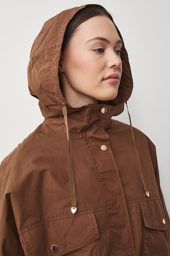 Medicine krótka kurtka damska z bawełny brązowy RS26-KUD600