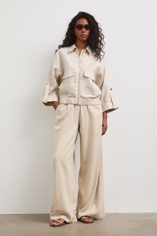 Medicine bomberka damska lniana RS26-KUD802 beżowy RS26