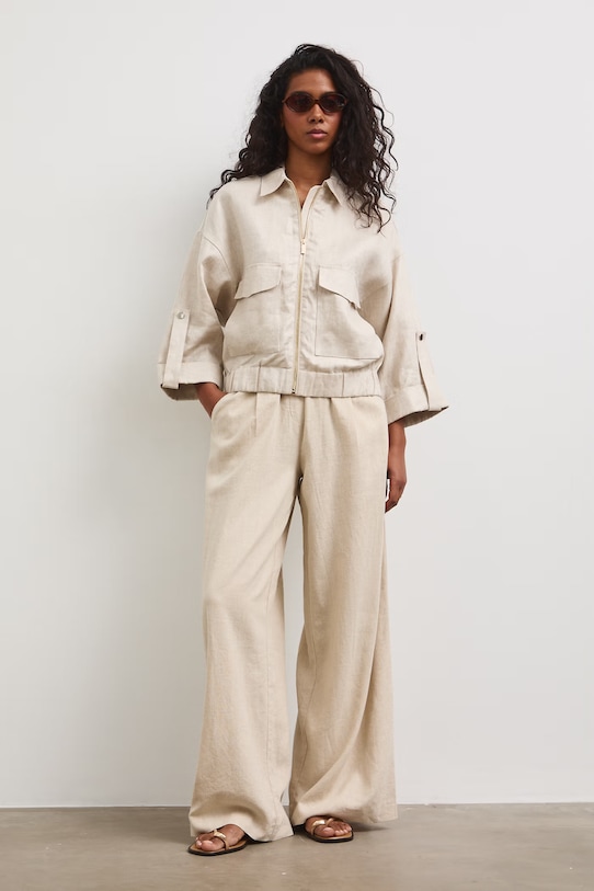 Medicine bomberka damska lniana RS26-KUD802 beżowy RS26