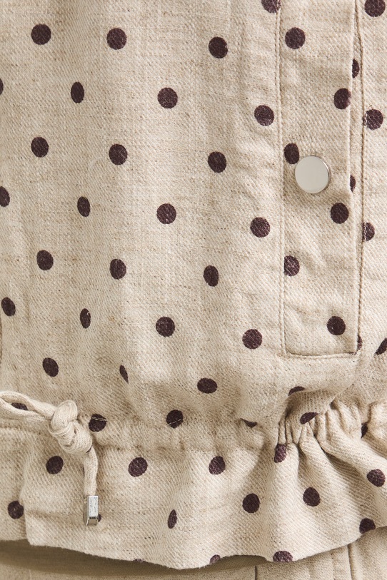 Bomberka damska z lnem w kropki RS26-KUD900 beżowy