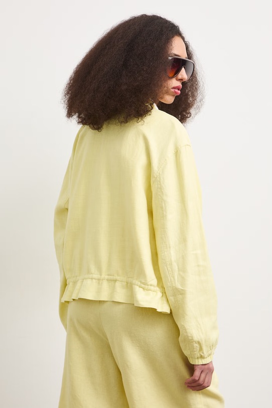 Odzież Bomberka damska z lnem gładka RS26-KUD900 żółty