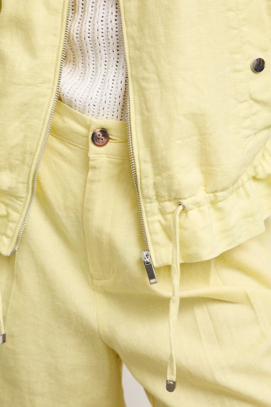 Bomberka damska z lnem gładka RS26-KUD900 żółty