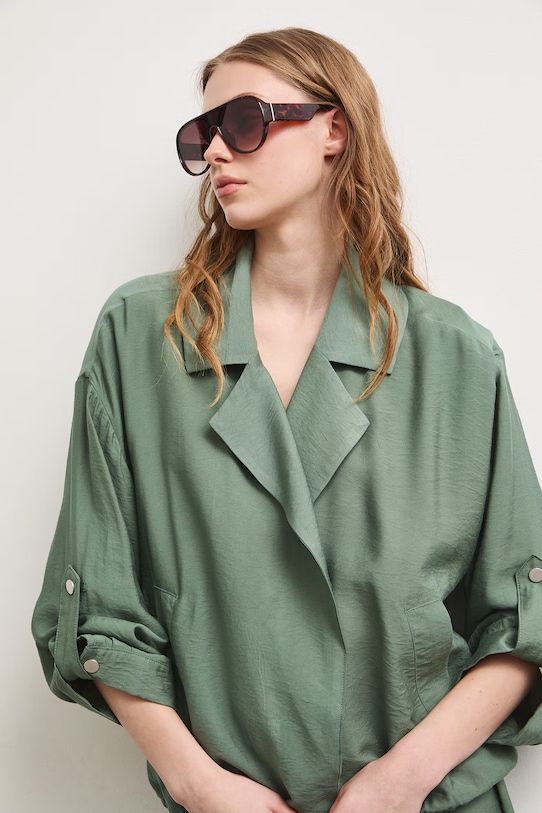 Kurtka damska z wiskozą zielony RS26-KUD903