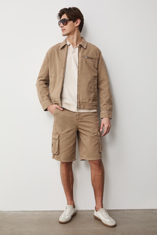 Medicine kurtka jeansowa męska bawełniana RS26-KUM513 beżowy RS26