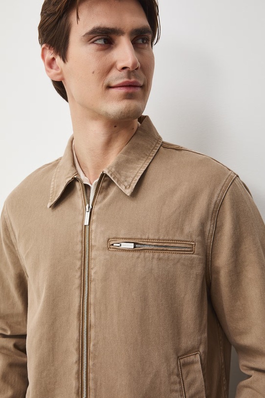 Medicine kurtka jeansowa męska bawełniana beżowy RS26-KUM513