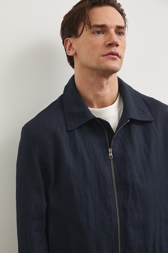 Medicine bomberka męska lniana granatowy RS26-KUM705