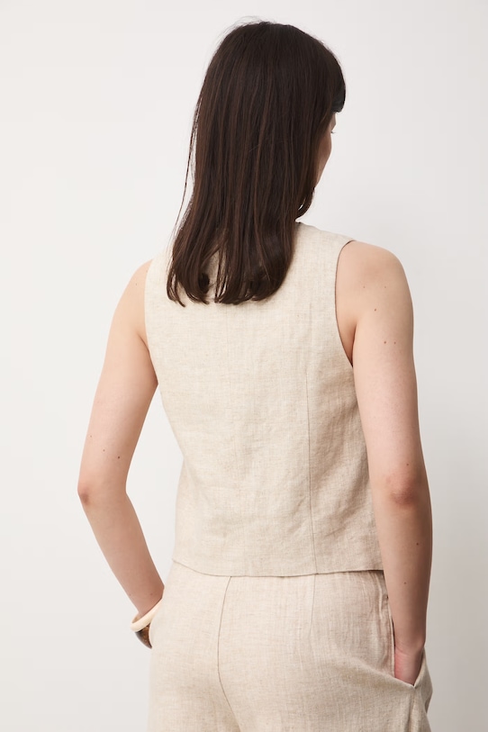 Odzież Medicine kamizelka damska lniana RS26-KZD700 beżowy