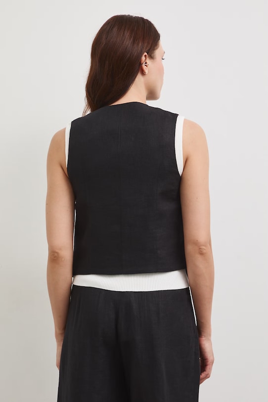 Odzież Medicine kamizelka damska lniana RS26-KZD700 czarny