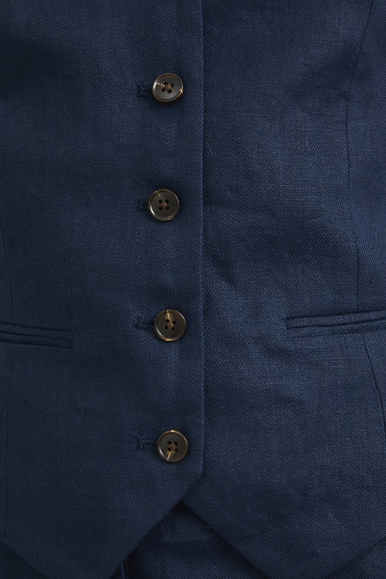 Kamizelka jednorzędowa damska lniana RS26-KZD801