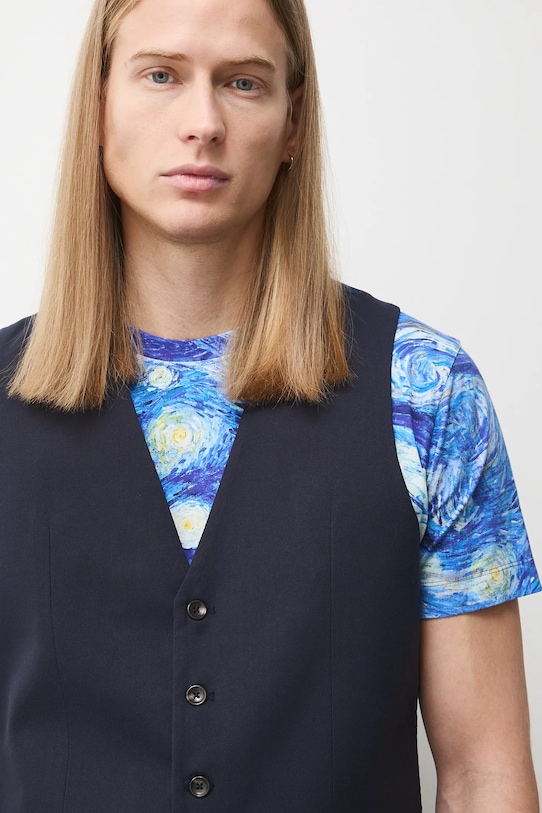 Kamizelka męska z kolekcji Eviva L'arte RS26-KZM220 granatowy